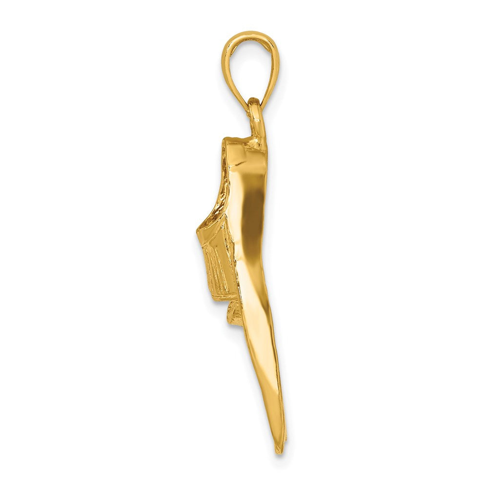 14K Gelbgold 3-D Taucherflosse Charm