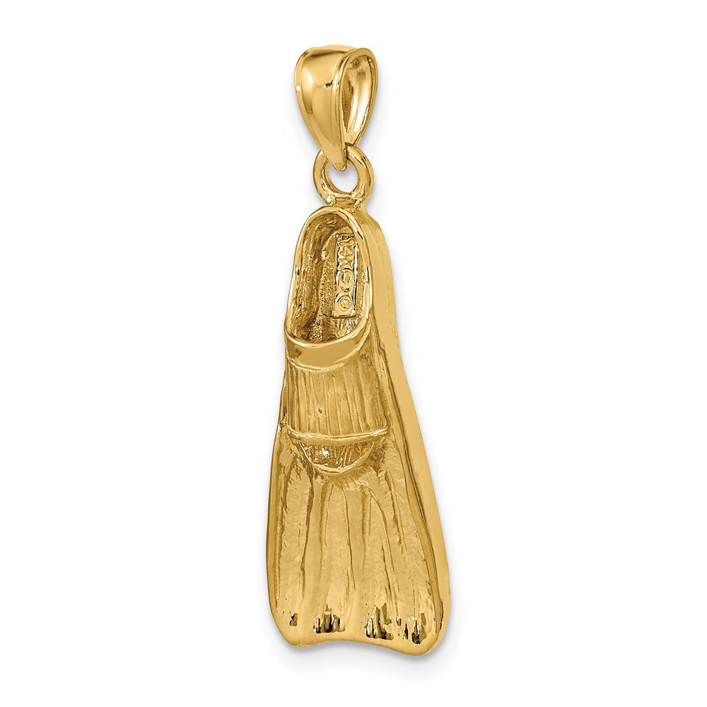 14K Gelbgold 3-D Taucherflosse Charm