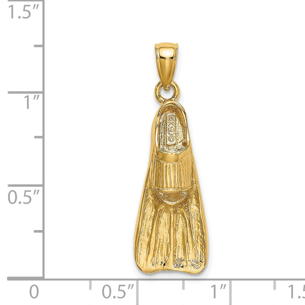 14K Gelbgold 3-D Taucherflosse Charm