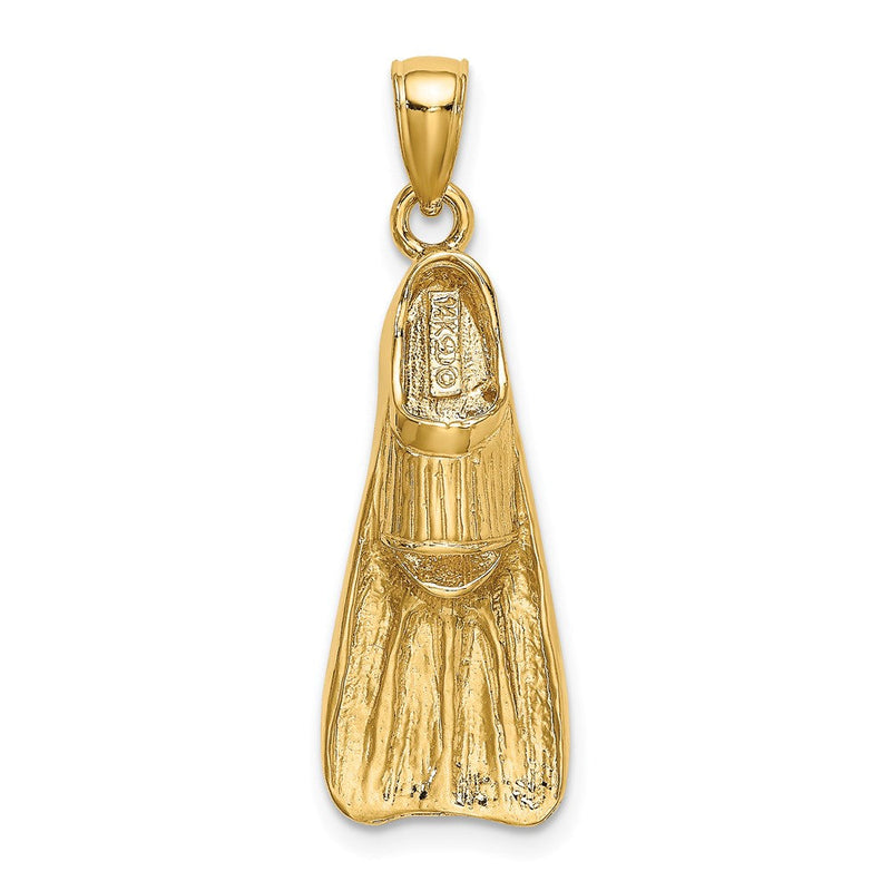 14K Gelbgold 3-D Taucherflosse Charm