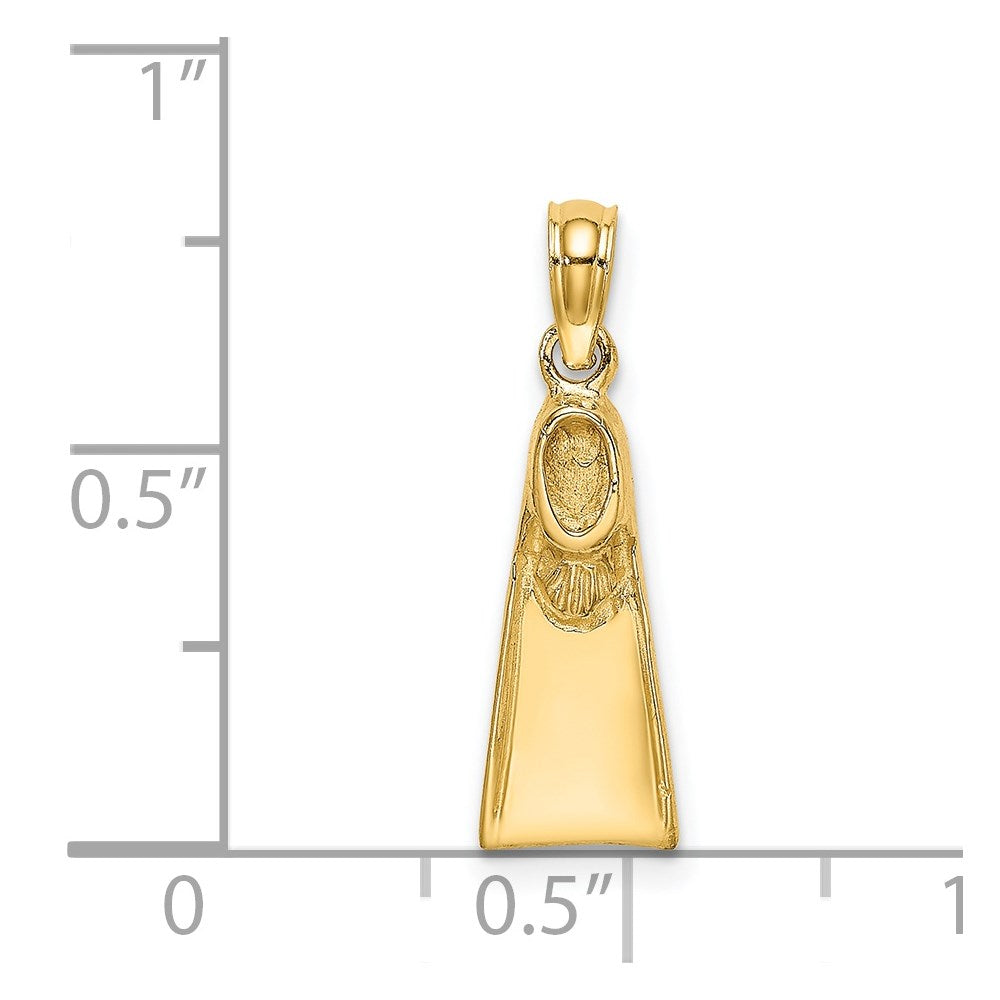 14K Gelbgold Scuba Flipper Charm