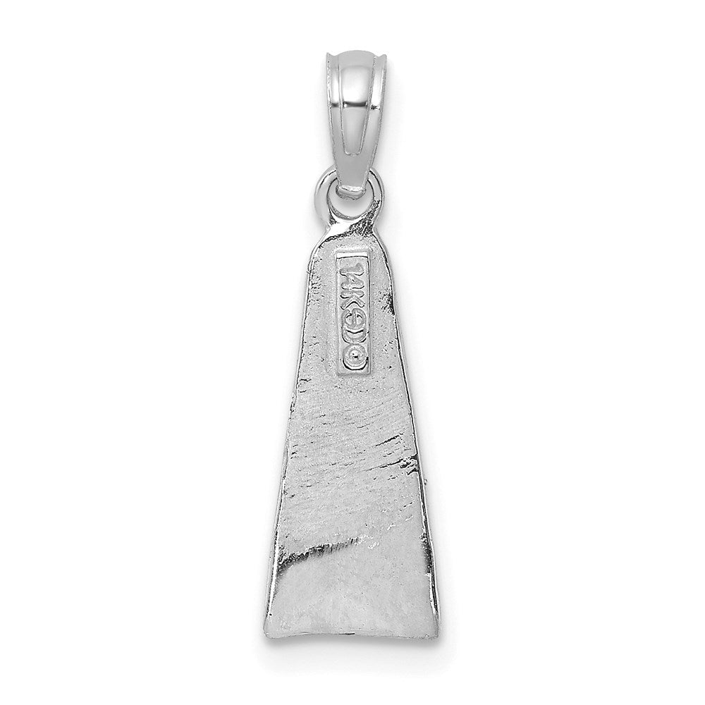 14K Weißgold Scuba Flipper Charm