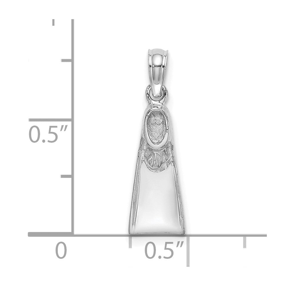 14K Weißgold Scuba Flipper Charm