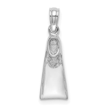 14K Weißgold Scuba Flipper Charm