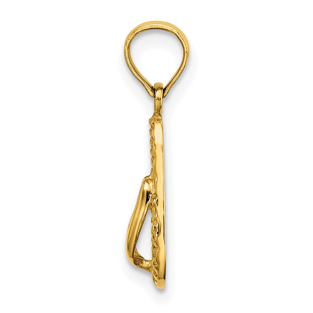 14K Gelbgold 3d Rehoboth Einfach Flip-flop Charm
