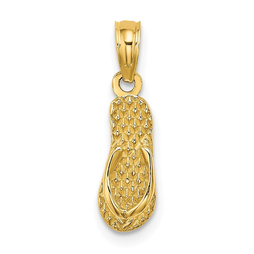 14K Gelbgold 3d Rehoboth Einfach Flip-flop Charm