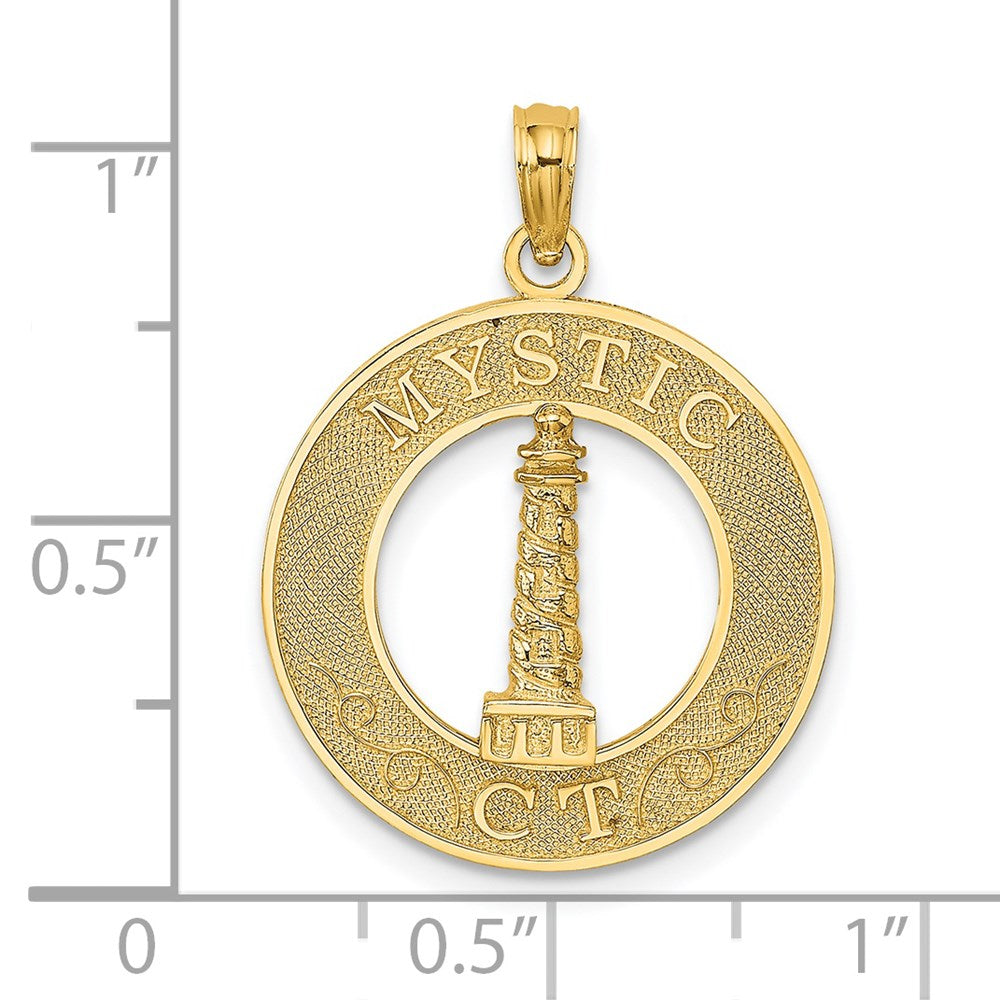 14K Gelbgold Leuchtturm-Charm mit MYSTIC ct