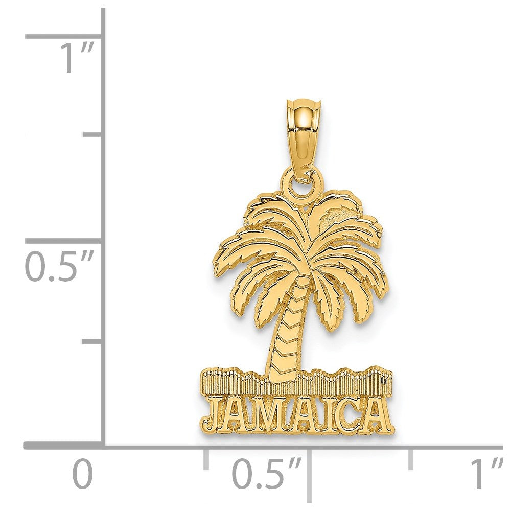 14K Gelbgold Jamaica Under Palme Baum Charm
