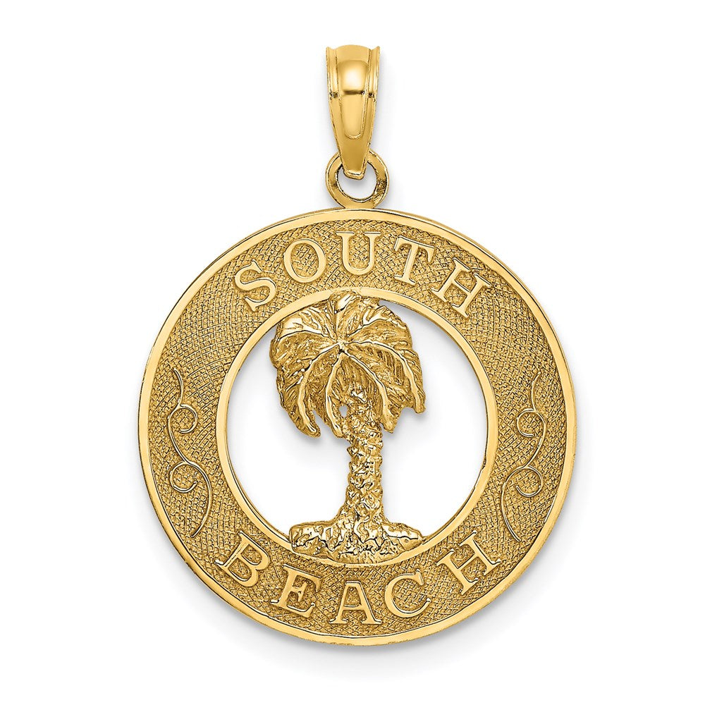 14K Gelbgold South Beach Kreis-Charm mit Palme