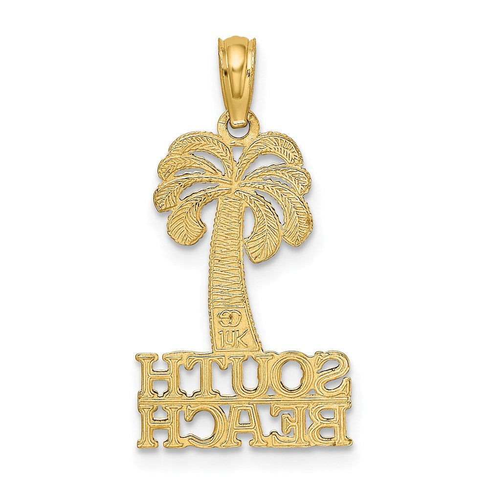 14K Gelbgold South Beach Under Palme Baum Charm