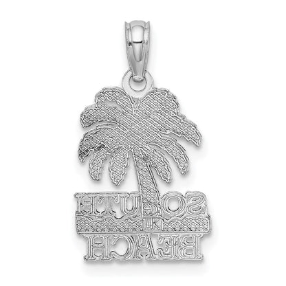 14K Weißgold SOUTH BEACH Palmenbaum-Charm