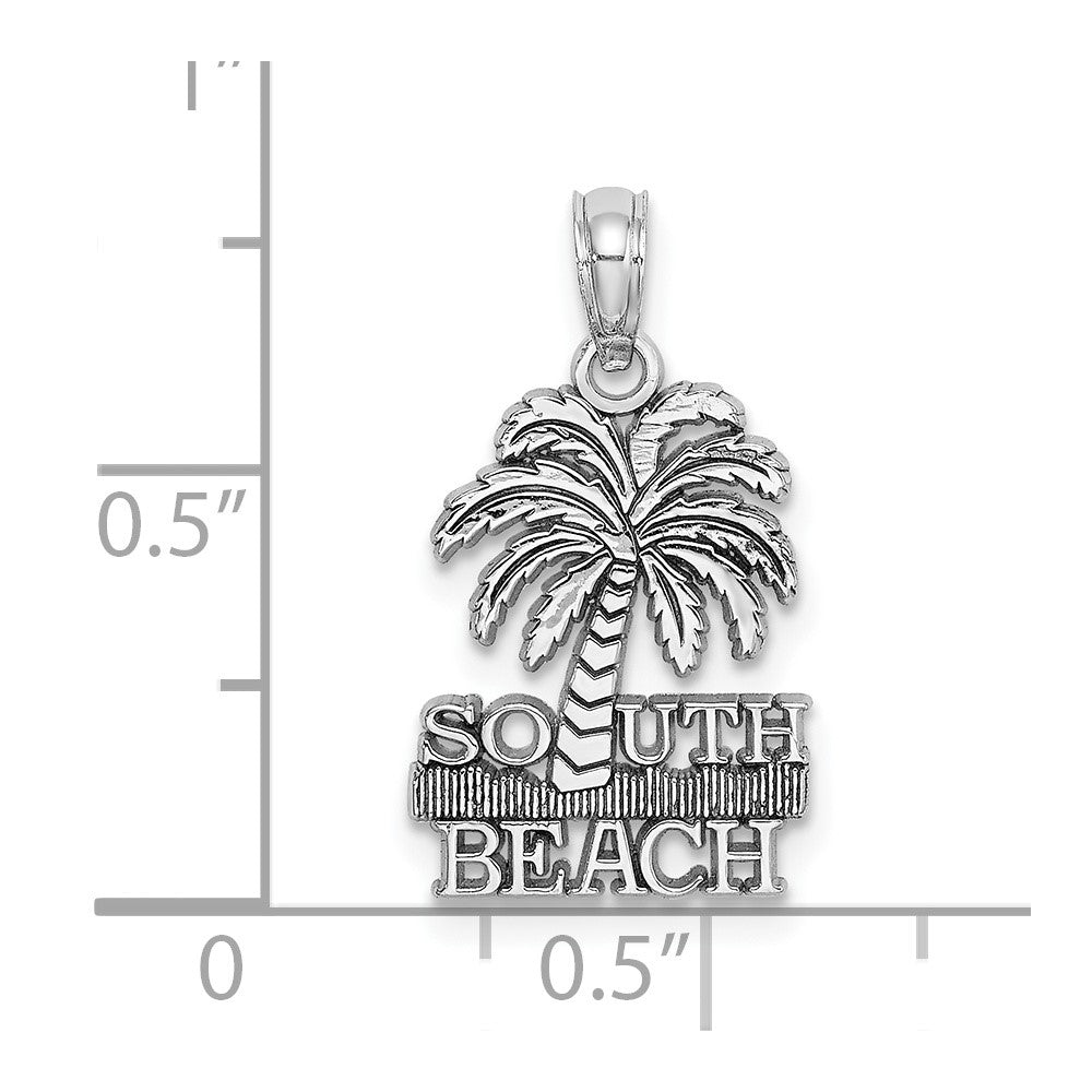 14K Weißgold SOUTH BEACH Palmenbaum-Charm