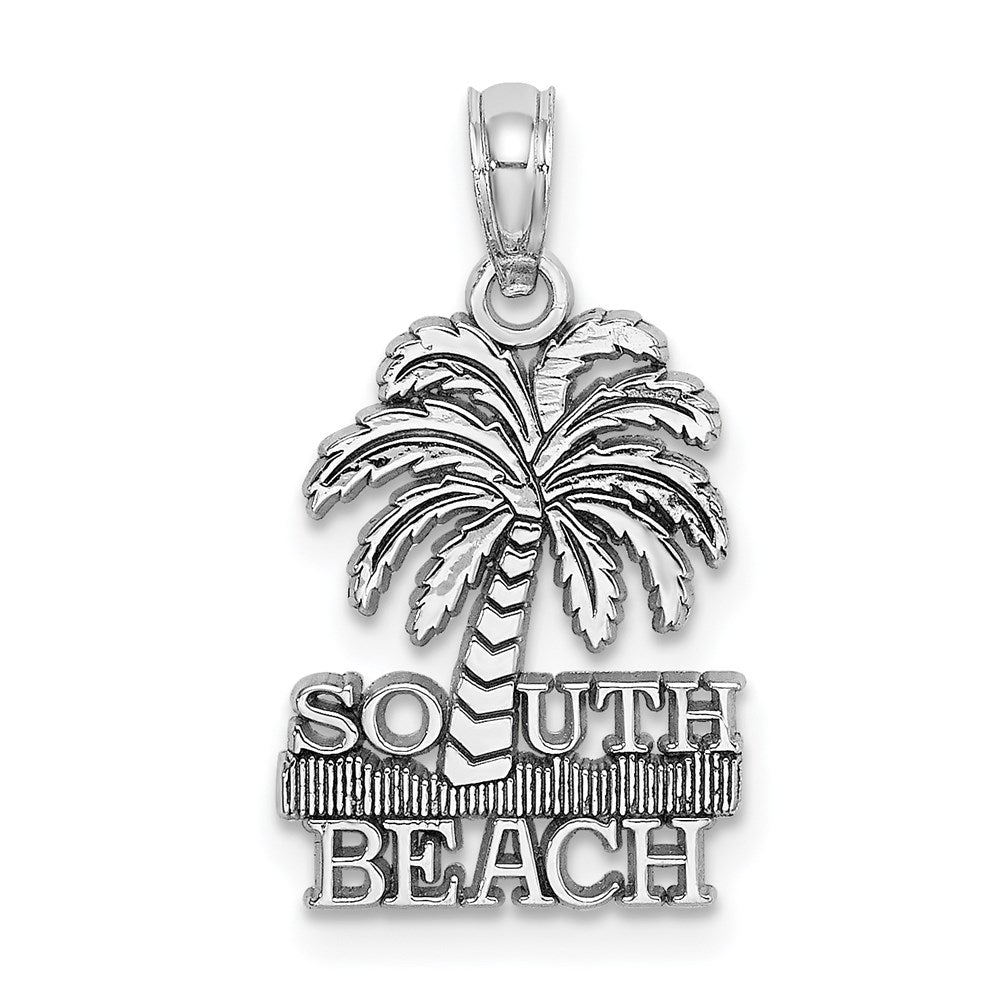 14K Weißgold SOUTH BEACH Palmenbaum-Charm