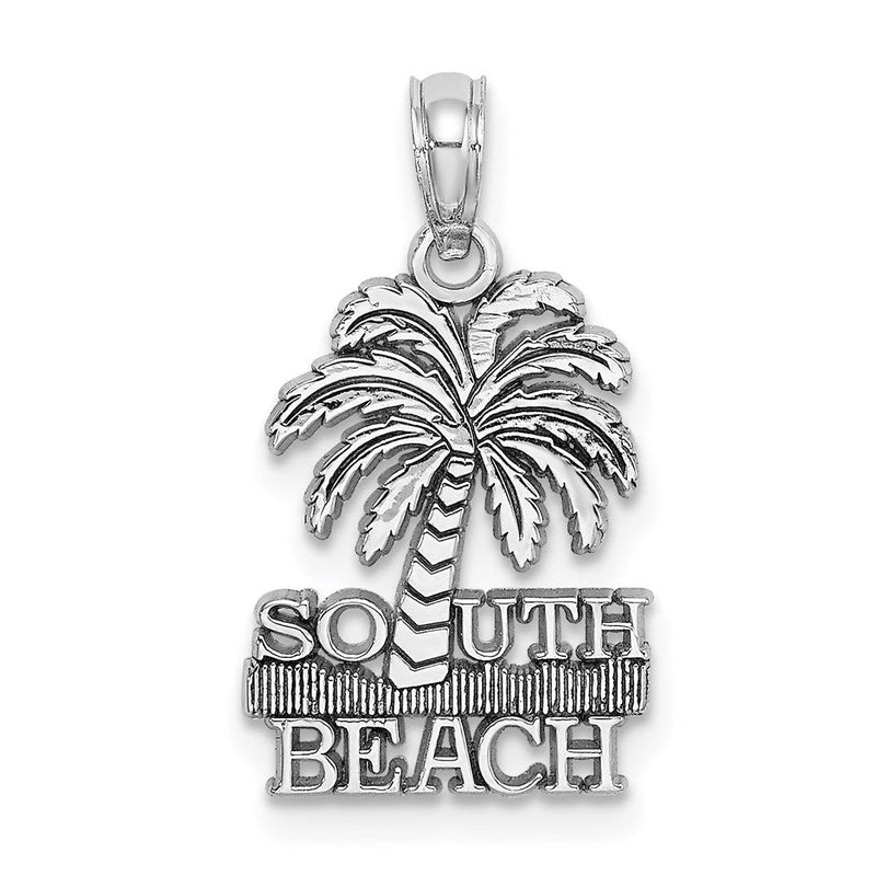 14K Weißgold SOUTH BEACH Palmenbaum-Charm