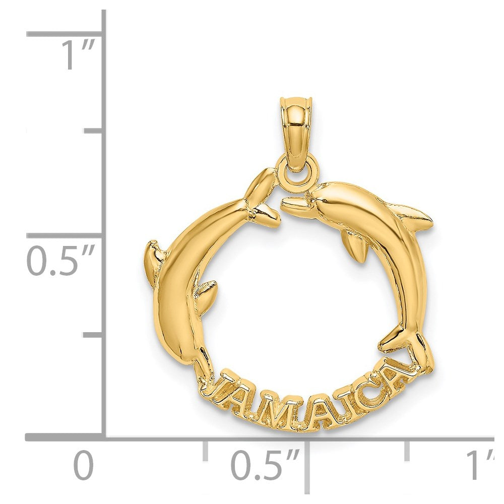 14K Gelbgold Jamaica mit Dolphins Charm