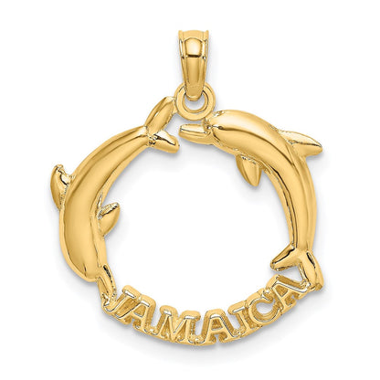 14K Gelbgold Jamaica mit Dolphins Charm