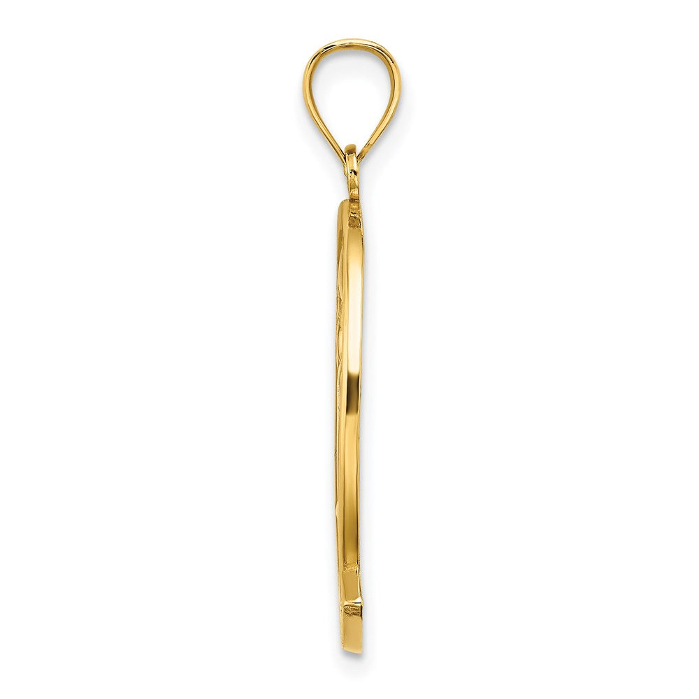 14K Gelbgold Charm „HAWAII" mit Delfinen in Wellen
