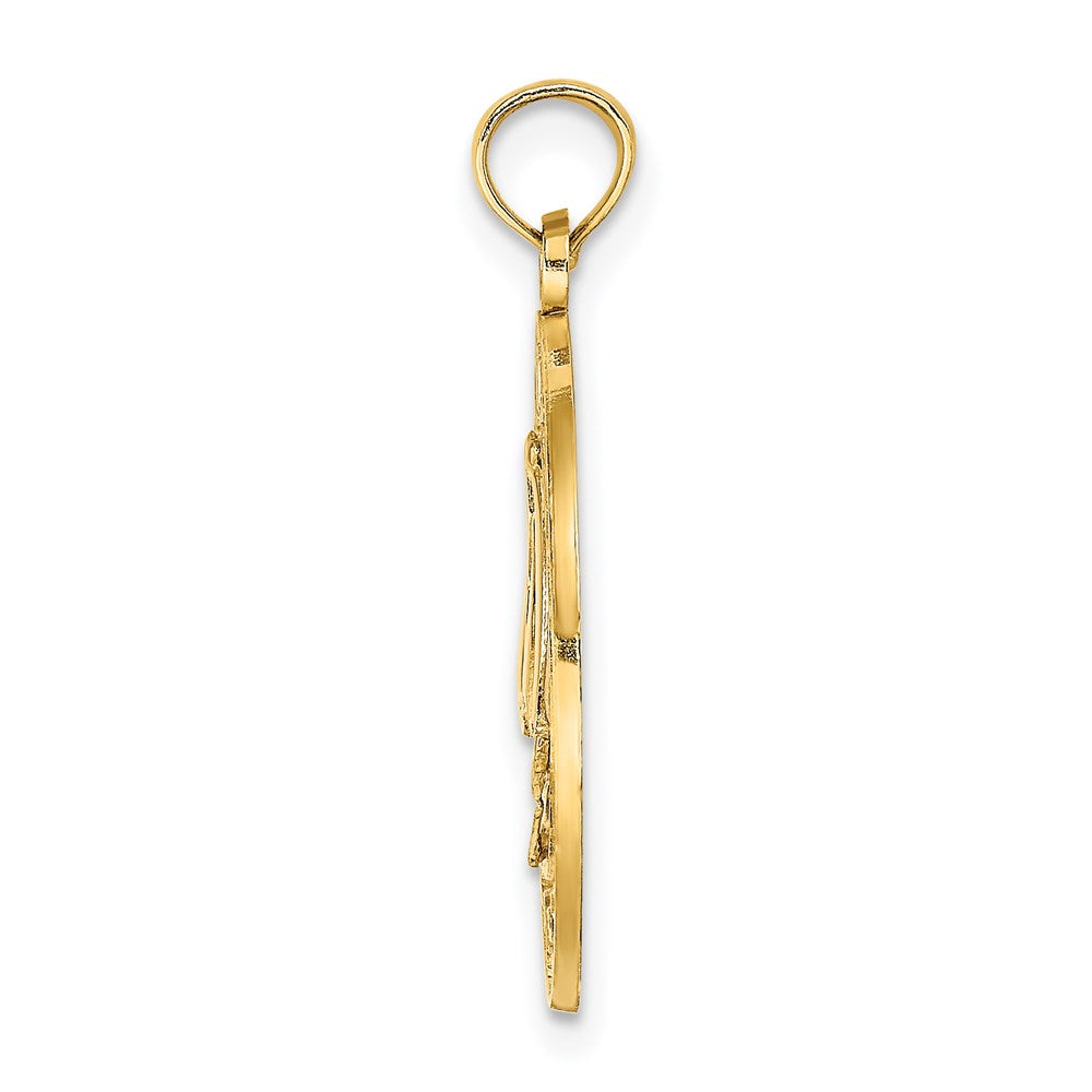 14K Gelbgold SANIBEL-Charm mit Segelboot-Kreis