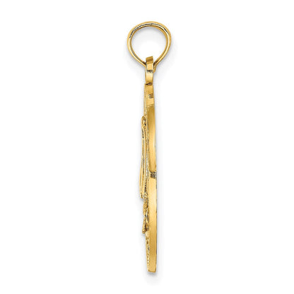14K Gelbgold SANIBEL-Charm mit Segelboot-Kreis