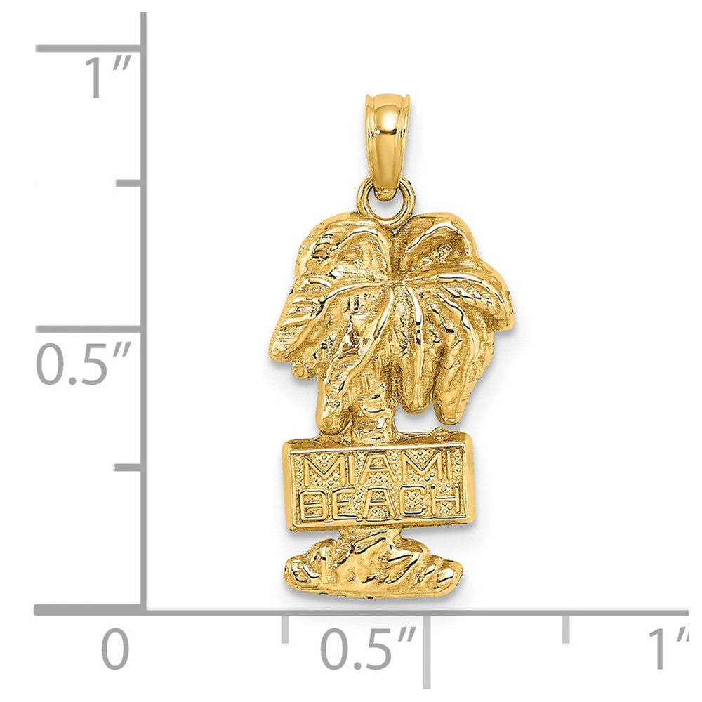 14K Gelbgold Miami Beach Palme Baum Charms