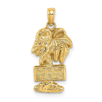 14K Gelbgold Miami Beach Palme Baum Charms