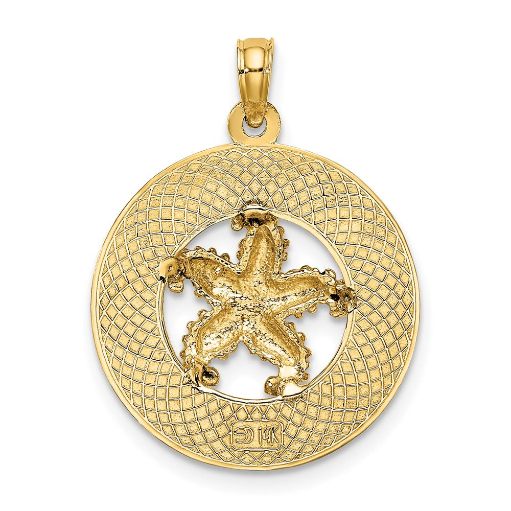 14K Gelbgold SANIBEL Charm mit Seestern-Kreis