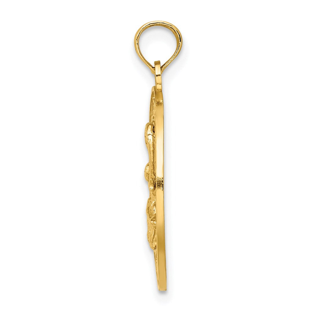 14 Karat Gelbgold Charm „LAUDERDALE-BY-THE-SEA FL“ mit Pelikan