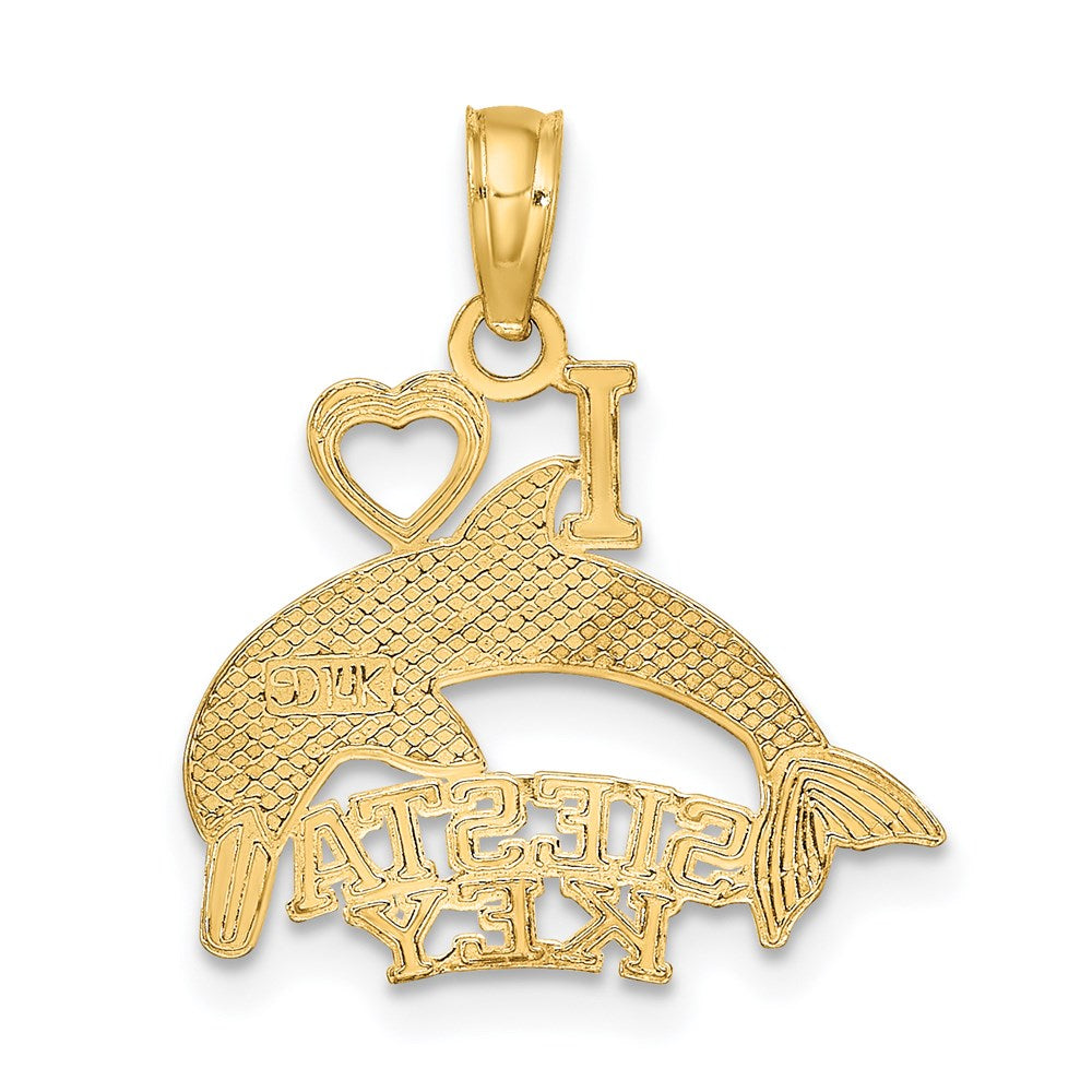 14K Gelbgold I Herz Siesta Key mit Delfin Charm