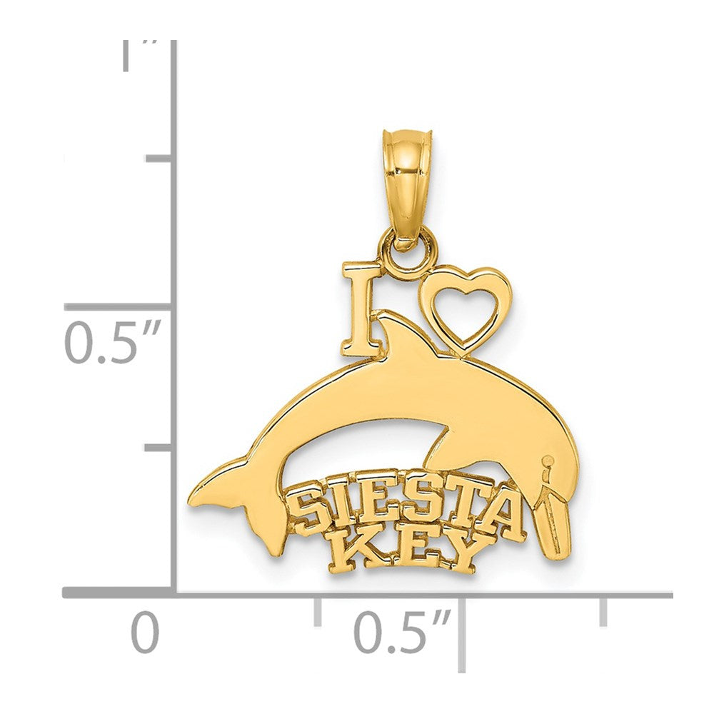 14K Gelbgold I Herz Siesta Key mit Delfin Charm