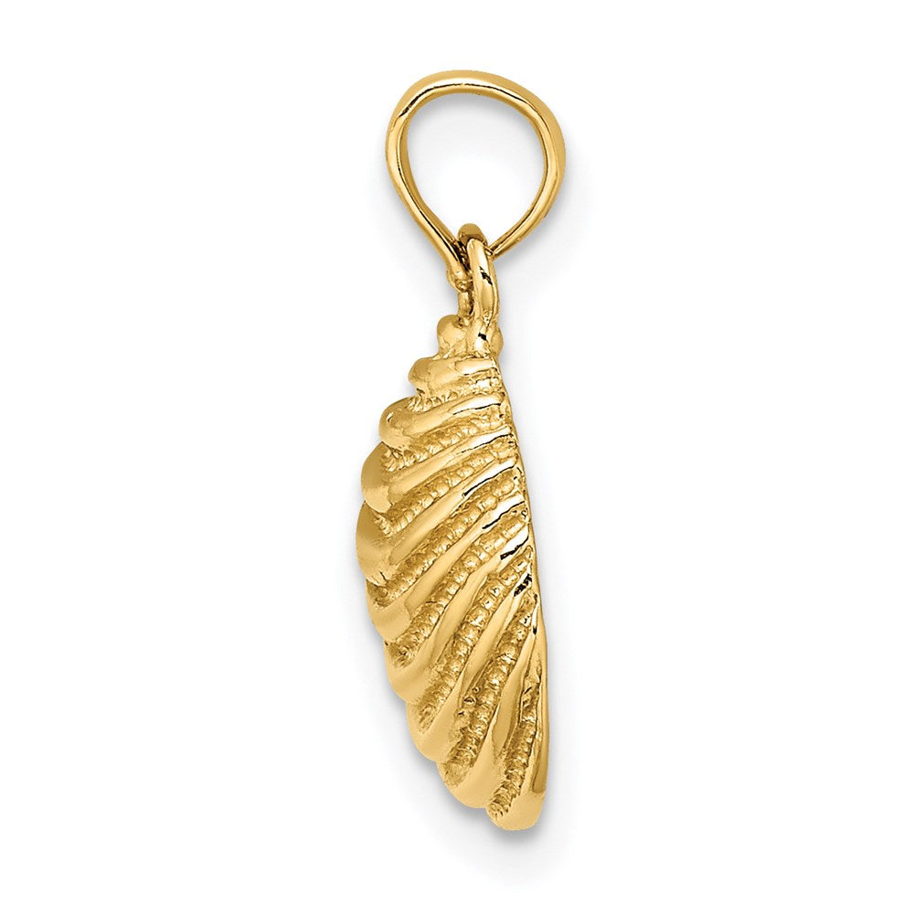 14K Gelbgold Clam Muschel Charm