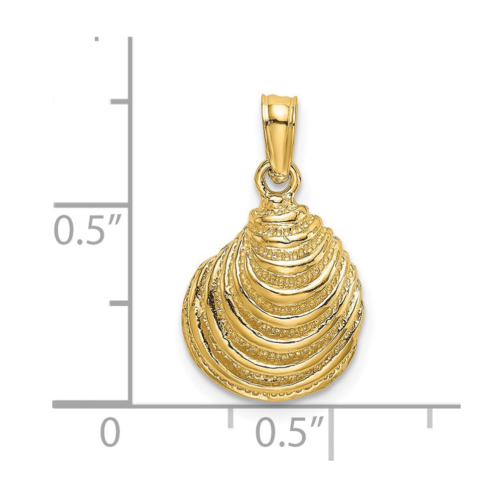14K Gelbgold Clam Muschel Charm