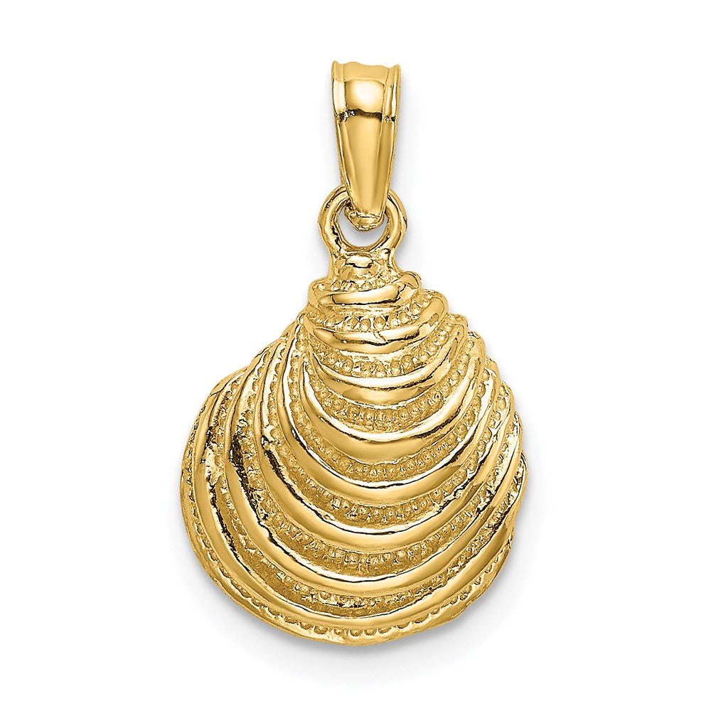 14K Gelbgold Clam Muschel Charm