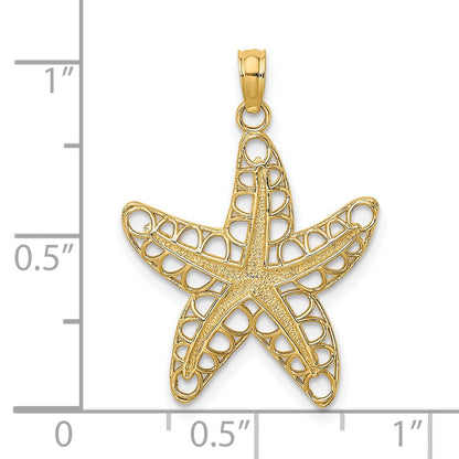 14K Gelbgold Seestern-Charm mit Ausschnitten