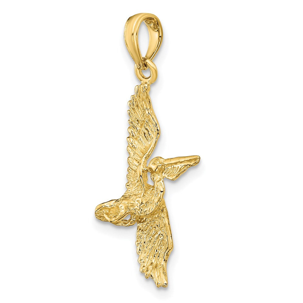 14K Gelbgold 3-D Pelikan im Flug Charm
