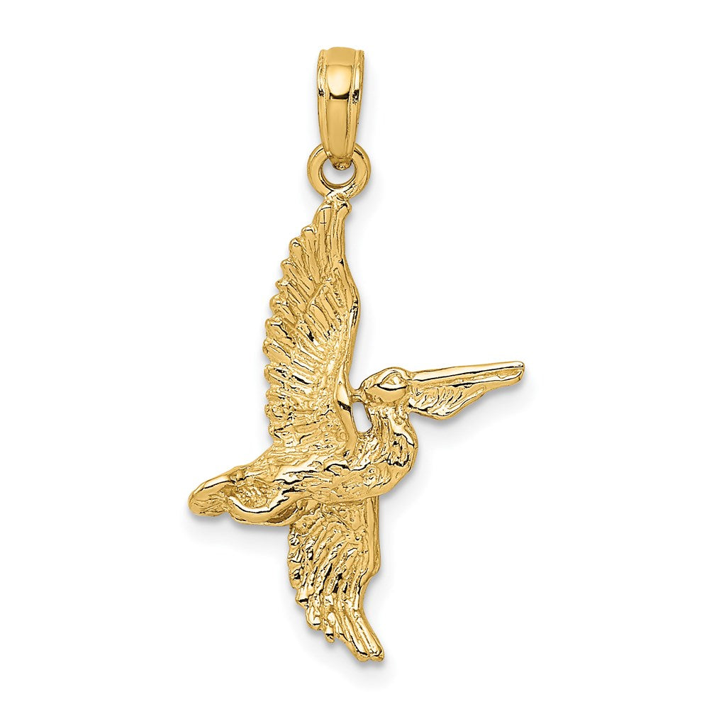 14K Gelbgold 3-D Pelikan im Flug Charm