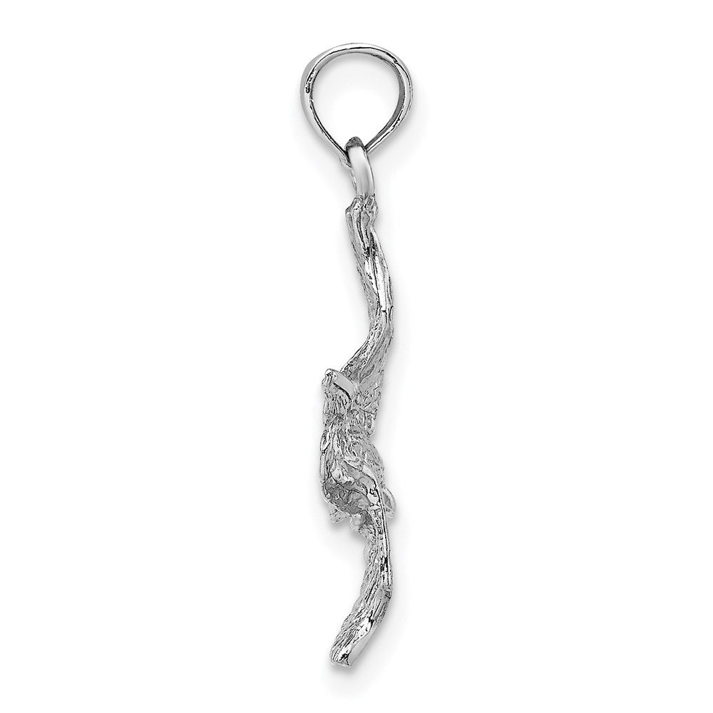 14K Weißgold 3-d Pelican Flying Charm