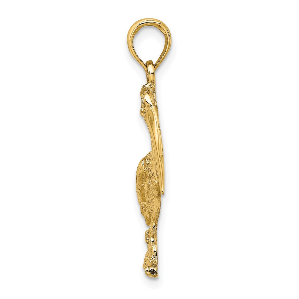 14K Gelbgold Stehender Pelikan Charm