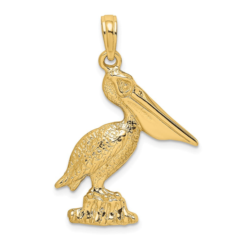 14K Gelbgold Stehender Pelikan Charm
