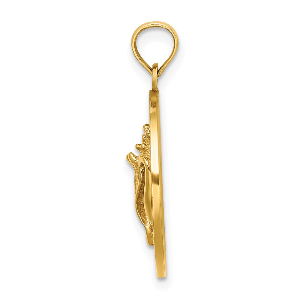 14K Gelbgold SIESTA KEY FL Kreis-Charm mit Muschel