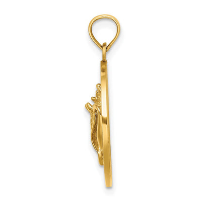 14K Gelbgold SIESTA KEY FL Kreis-Charm mit Muschel