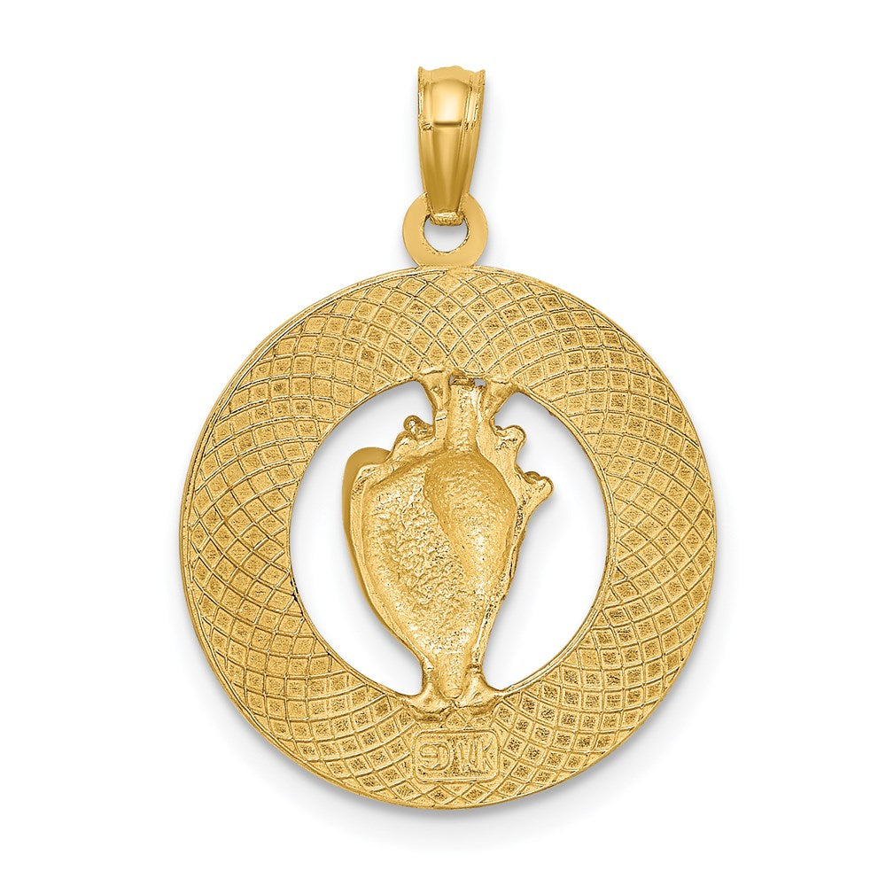 14K Gelbgold SIESTA KEY FL Kreis-Charm mit Muschel