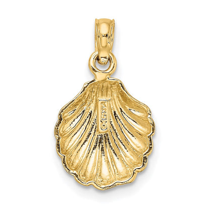 14K Gelbgold Poliert Muschel Charm