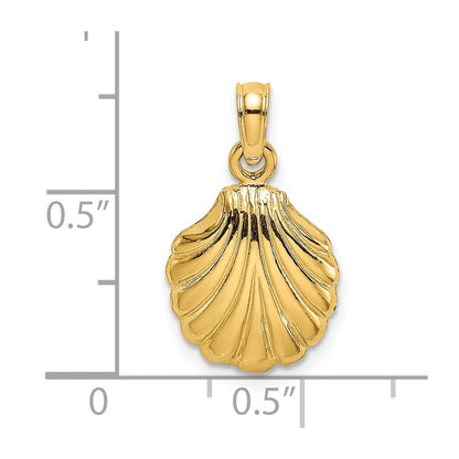 14K Gelbgold Poliert Muschel Charm