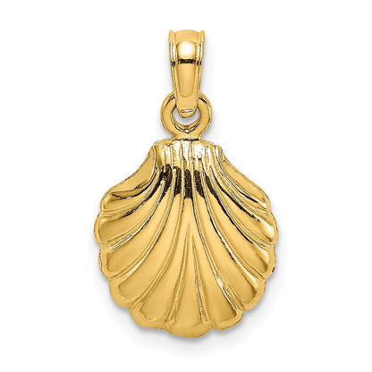 14K Gelbgold Poliert Muschel Charm