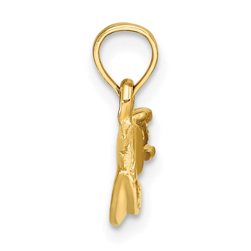 14K Gelbgold Charm SCHNELLBOOT mit 2-D-Struktur