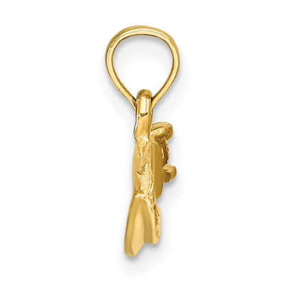 14K Gelbgold Charm SCHNELLBOOT mit 2-D-Struktur