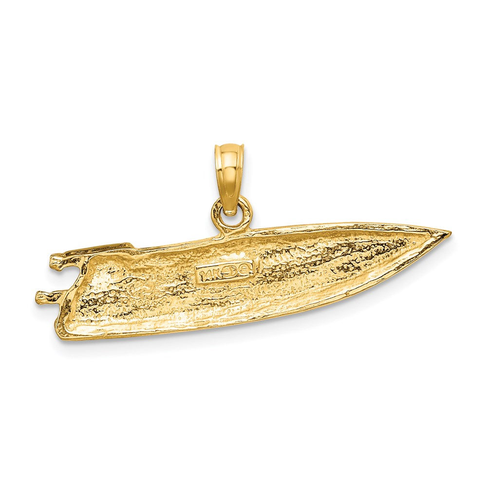 14K Gelbgold Charm SCHNELLBOOT mit 2-D-Struktur