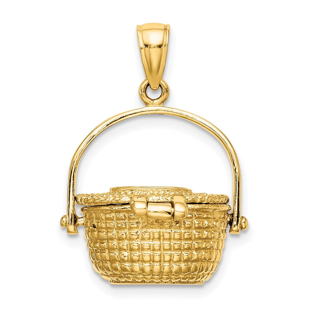 14K Gelbgold 3-D Nantucket-Korb-Charm