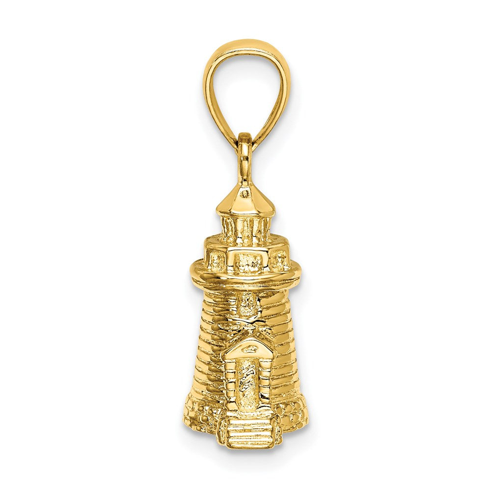 14K Gelbgold 3-D-Charm „Brant Point Lighthouse, Nantucket Harbor, MA“
