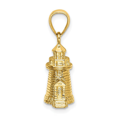 14K Gelbgold 3-D-Charm „Brant Point Lighthouse, Nantucket Harbor, MA“